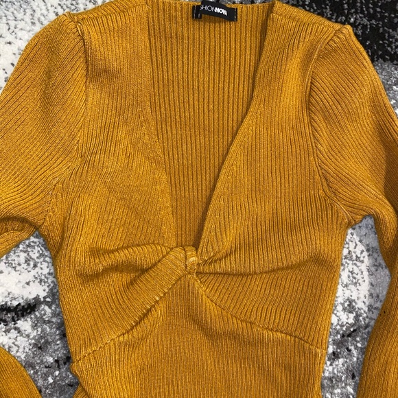 Fashion Nova stretchy yellow sweater size S - Picture 5 of 5